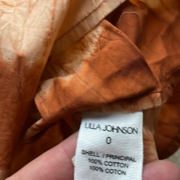 ULLA JOHNSON Senta One-Shoulder Tie Dye Stripe Cotton Top Sequoia - Picture 15 of 16